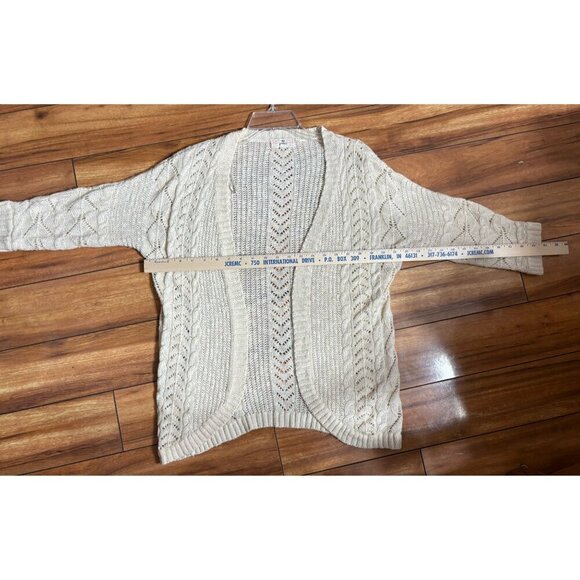 Pink Republic Beige Open-Front Knit Cardigan Sweater Women's Small Neutral Light - Picture 5 of 10